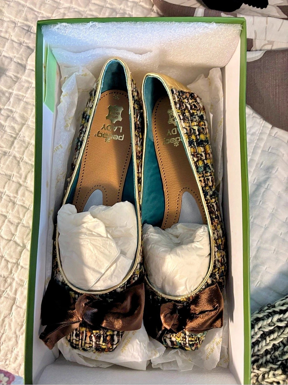 Kate Spade FAB Plaid Bow Loafers Multicolor US 7.5 M
